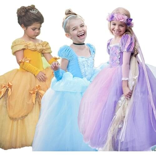 Girls Princess Dresses Kids Cosplay Costume Children Beauty Christmas Halloween Gown Vestido