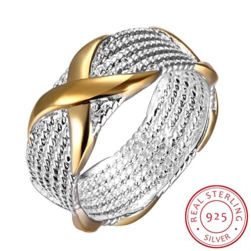 Size 6-10 Wholesale Fine Jewelry Handmade 925 sterling Silver filled white gold Overlay 5A CZ Gem Wedding Cross Ring gift