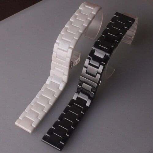 Watchband Ceramic Strap 14 15 16 17 18 19 20 21 22mm Watches Band for Huawei Smart GT2/ 2pro/Samsung Watch Black White Bracelets