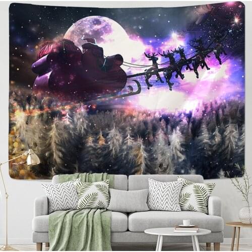 Christmas Reindeer Tapestry Christmas Wall Hanging Throw Blanket Mat Backdrop Home Room Decoration Gift