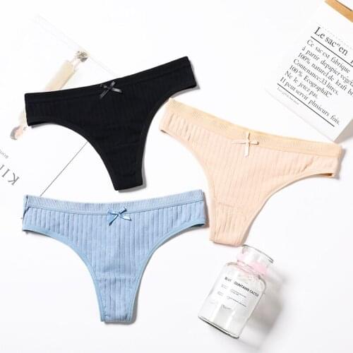 Sexy Lingerie Womens Cotton G-String Thong Panties String Underwear Women Briefs Pants Intimate Ladies Low-Rise 1 piece