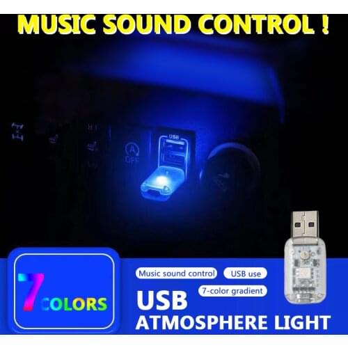 Touch Car USB Atmosphere Light Mini LED Decorative Light Car Ambient Light Colorful Night Light Interior Car Auto Accessries