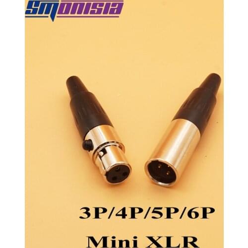 Smonisia 50Pcs/lot Mini XLR 3 4 5 Pin Female Plug Small XLR Audio Microphone Connector MIC for Cable Soldering Straight
