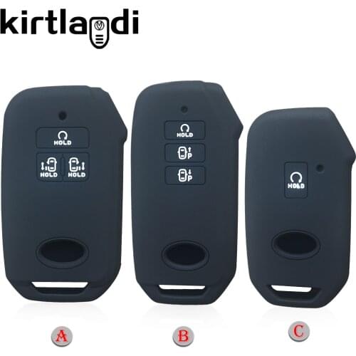 Silicone Key Cover Shell Holder For KIA Carnival Sportage R Seltos Sorento Stinger Cerato K5 2020 2021 Case Remote Key Chain Fob