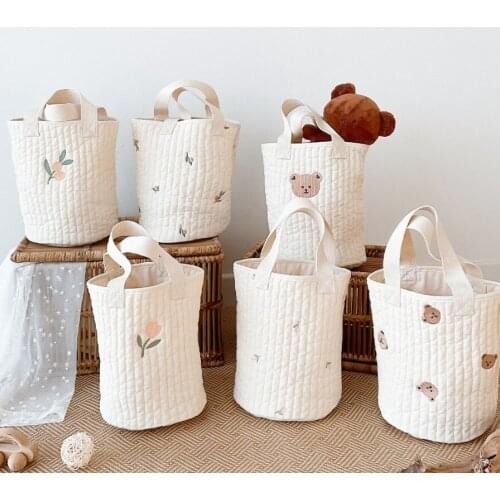 Baby crib storage bag newborn cotton storage bag diaper bag children storage bag baby bedding hanging bag