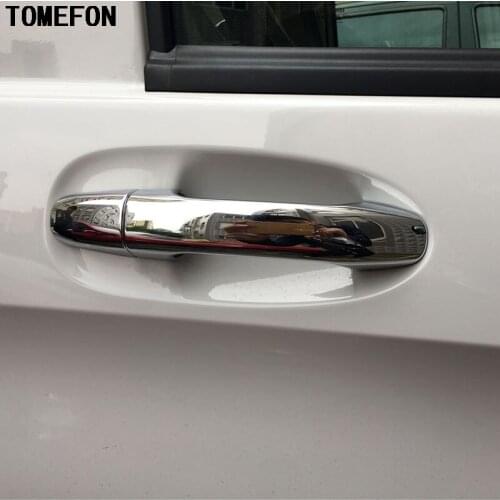 TOMEFON For Mercedes Benz Vito 2014-2016 2017 W447 Chromed ABS Exterior 16PCS Door Handle Mouldings