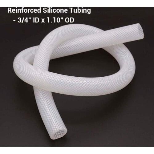 Reinforced Silicone Tubing 3/4" ID X 1.1" OD Priced by the Meter Food Grade Silicone Homebrew Tubing