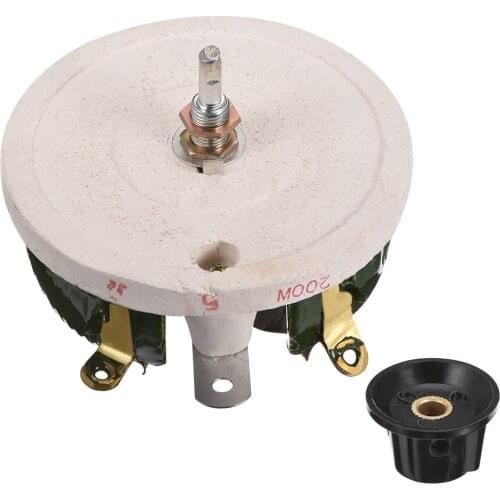 Uxcell Wirewound Ceramic Potentiometer Variable Rheostat Resistor 200W 5R Ohm With Knobs
