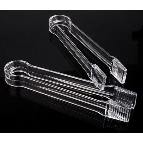 1Pc 16*3.5cm clear plastic Barbecue BBQ Clip Bread Food Ice Clamp Ice clip Tongs Tool Bar Kitchen Accessories