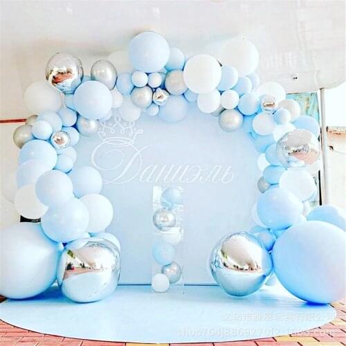 141Pcs Macaron Blue Balloons Chain Latex Balloon Garland Arch Kit Anniversary Birthday Wedding Party Decor Baby Shower ballonnen