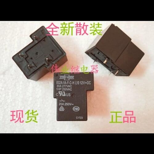 2pcs/lot 832A-1A-F-C-H L10 12VDC New Relay 4 PIN A set of normally open