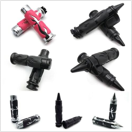 25mm 1" Hand Grip Spike Flame For Honda Shadow Magna VTX 1300 1800 SUZUKI Aftermarket Free Shipping Motorcycle Parts Pink Chrome