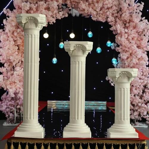 65cm/113cm Wedding Decoration roman column Plastic white Rome pillars Party flower Stand Holder LED lighting Photography Props