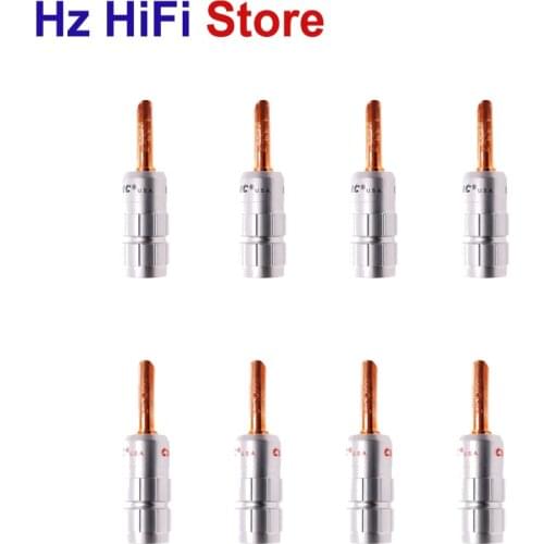 8PCS HiFi CMC Red Copper Banana Plug Hi-end Banana Jack No soldering for Speaker Cable