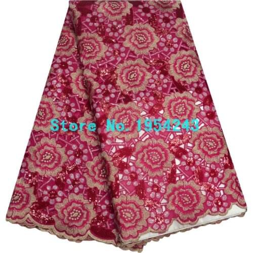 African Lace fabric high quality french net lace fabric with Shiny sequin 5yards african sequins Organza laces fabric CX01-6