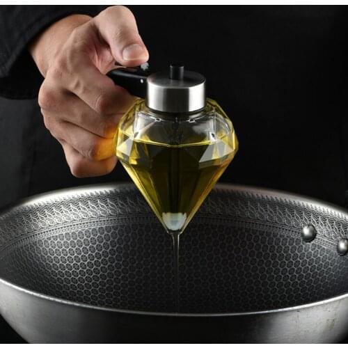 Diamond Oil Can Glass One-key Multi-purpose Kitchen Creative Seasoning Bottle Kitchen Distributor Oil Pot Kitchen Supplies