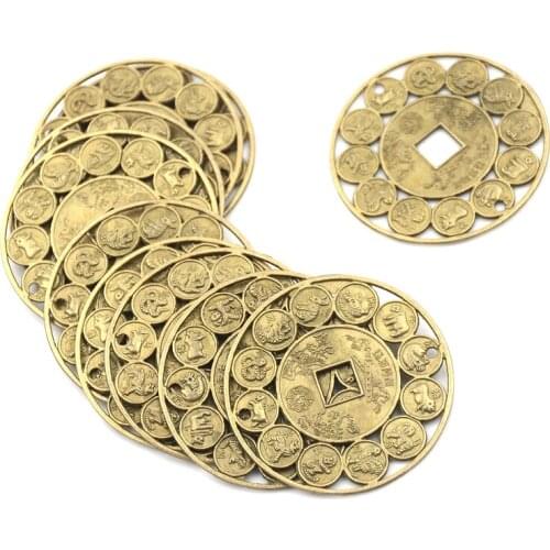 For Good Luck Amulet Prosperous Protection Zinc alloy Auspicious Lucky Chinese Zodiac Feng Shui Coin