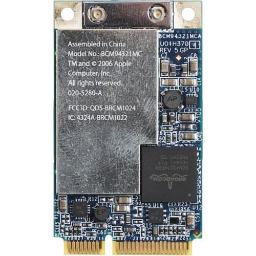 Wireless Adpter Card Wifi Mini PCI-E WLAN Broadcom BCM94321MC BCM94321 wireless-N 802.11a/b/g/n 300Mbps For Apple MacBook laptop