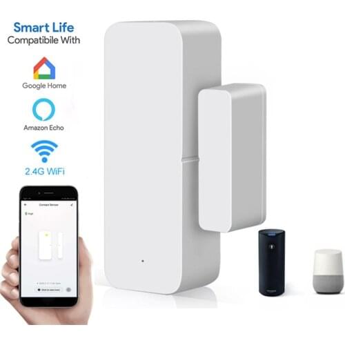 Tuya Smart WiFi Door Sensor Door Open /Closed Detectors Magnetic Switch Window Sensor Home Security Alert Security Alarm