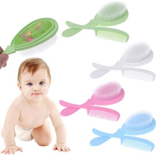 1 Set Baby Comb Brush Nursing Supplies Bathing Washing Hair Soft Bristle Round Tip Safe Head Massage Professional Grooming