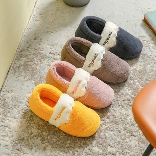 House Slippers Women Warm Men Couples Non-Slip Plush Cotton Indoor Outdoor Fluffy Cozy House Bag Heel Fleece Floor Shoes