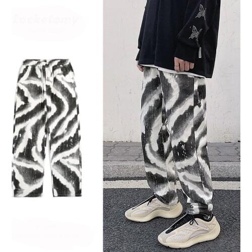 ERENEJIAN Mens Fashion Oversized Hip Hop Jeans Loose Baggy Fit Denim Trousers Pants Tie Dye Hi Streetwear Brand Jeans