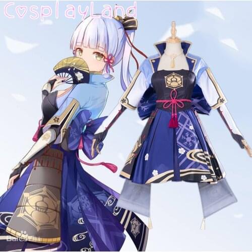 Hot Game Genshin Impact Kamisato Ayaka Cosplay Costume Carnival Halloween Costumes Women Party Sexy Dress Uniform Cartoon Outfit