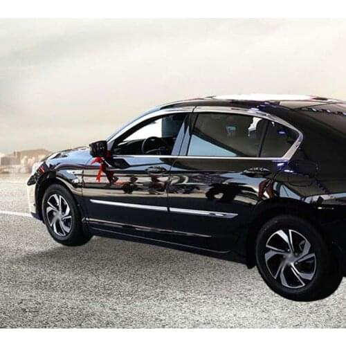 Brand New 1 Set Chrome Side Rain Guard Deflectors Vent Sun Shade Window Visors For Honda Accord 2014-2016