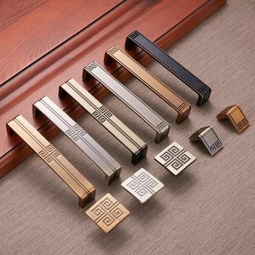 JD Chinese Handle Cabinet Door Green Bronze Wardrobe Cabinet Handle European Antique Drawer Cabinet Door Cabinet Furniture