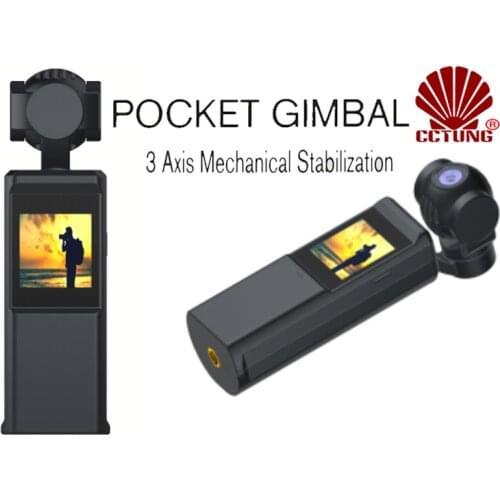 Mini Pocket Gimbal with Tiny Touch Screen & PTZ Camera Max 12MP Photos & 4K 30fps Real Time Videos to be Viewed by APP via WiFi