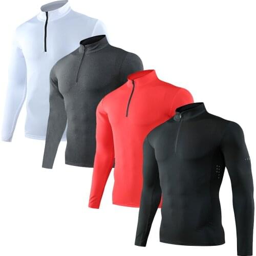 Compression Mens Running T Shirt Fitness Tight Long Sleeve Sport Tshirt Training Jogging Shirts Gym Sports Clothes Quick Drying