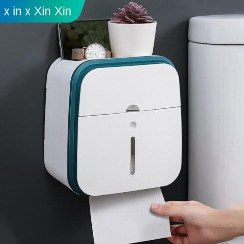Sanitary Paper Box Toilet Tissue Toilet Paper Storage Rack Toilet Household Punch-Free Creative Waterproof Tissue Roll