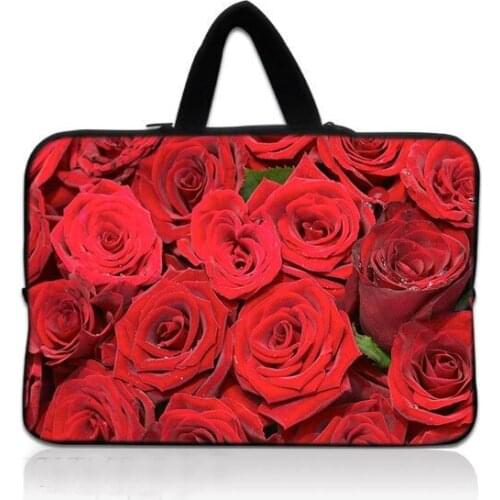 Red RoseLaptop Case Tablet Sleeve Cover Bag 11" 12" 13" 15" 15.6" for Macbook Pro Air Retina 14 inch for Xiaomi Huawei HP Dell