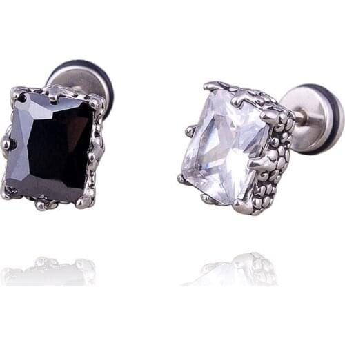 Mens Fashion Titanium Steel Dragon Claw Black CZ Stud Earrings Motorcycle Party Steampunk Cool Male Earrings Jewelry 1Pcs