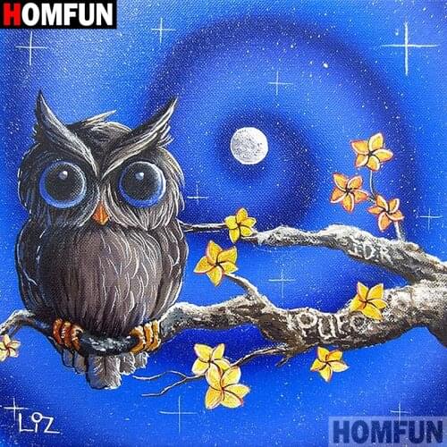 HOMFUN Full Square/Round Drill 5D DIY Diamond Painting "Cartoon owl" Embroidery Cross Stitch 5D Home Decor A07409