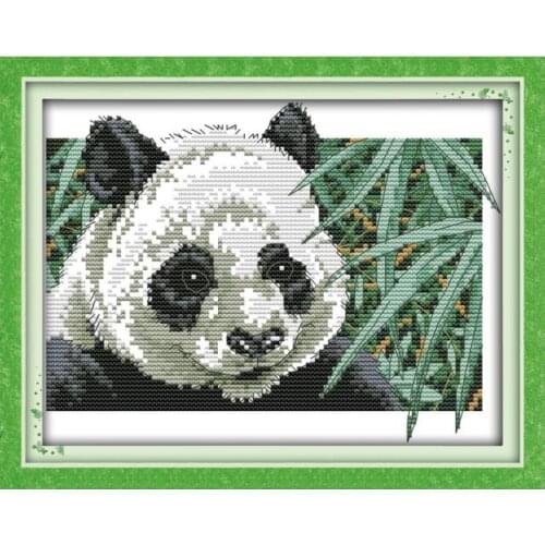 Panda cross stitch kit cartoon count canvas stitches embroidery DIY handmade needlework plus