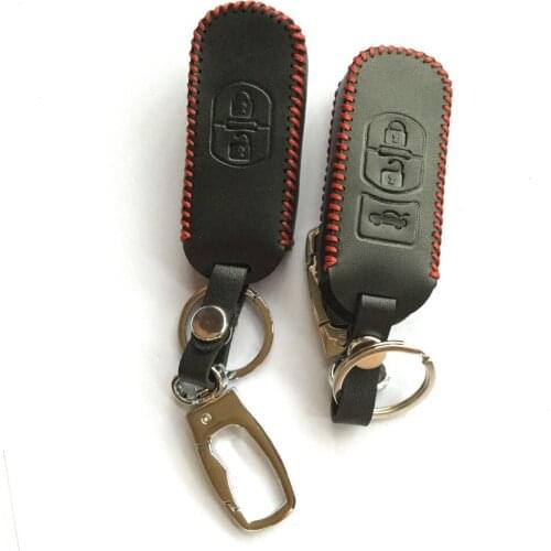 Genuine leather car smart Key Case Fob cover For Mazda 2 3 6 8 CX-3 CX-9 CX-5 CX-7 CX-5 CX-7 MX-5 CX-4 Remote Shell 2/3 Button