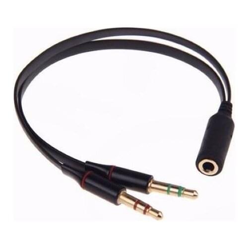 New 3.5mm Female to 2 Male Headphone Mic Audio Y Splitter