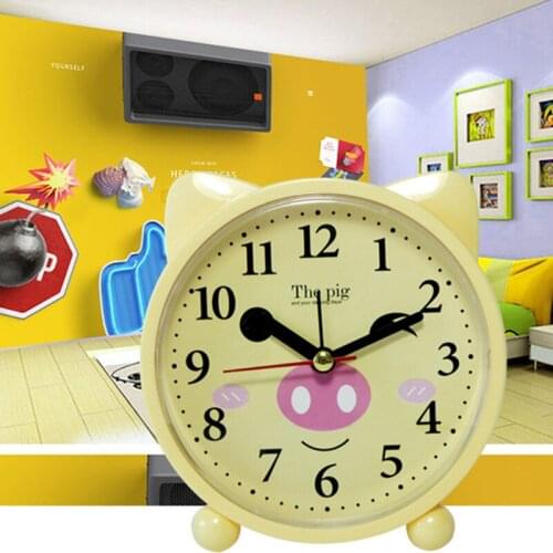 Origin Source Creative Cute Cartoon Piggy Clock Home Decoration Children Students Silent Sweeping Alarm Clock