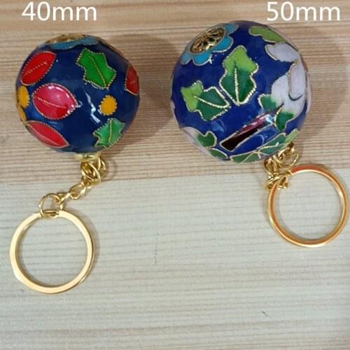 Cloisonne Enamel Filigree Colorful Ball Keychain Keyring Birthday Gifts Chinese Handcrafts Fancy Women Men Key Holder Jewelry