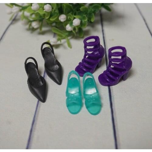 Assorted Fashion Colorful Mixed Style Sandals High Heels Shoes For Barbie Doll Accessories Clothes Dress Kid Toy