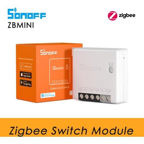 SONOFF ZBMINI Zigbee Mini Switch Relay Module 2 Way Switch, Support ZBBridge SmartThings Hub Philip Hue Alexa Google Home