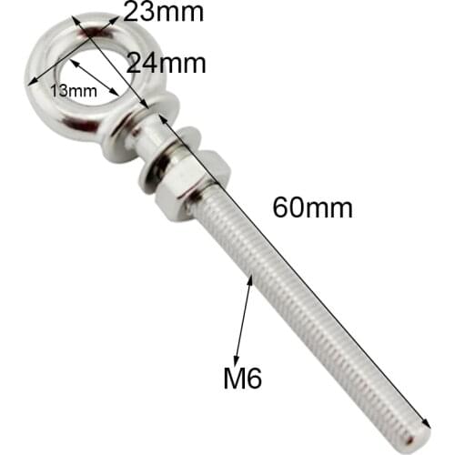 Marine Grade 316 Stainless Steel Lifting Eye Bolt M6 * 60 Ring Screw Bolt