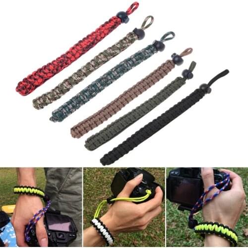 SIV Braided Paracord Adjustable Camera Wrist Strap Lanyard Beacelet For DSLR Tools