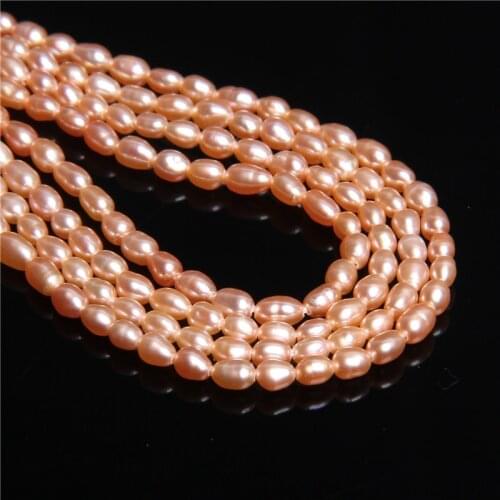 Real Natural 2mm 3mm AA Freshwater Pearls Beads Women gold champagne Loose rice potato oval Pearls beads Jewelry Making Bracelet