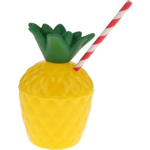 10pcs Plastic Pineapple Drinking Cup Fruit Shape Juice Cups Hawaiian Beach Party Birthday Summer Swimming Pool Party Favors