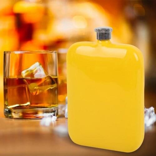 160ml Water Storage Bottle Stainless Steel Good Workmanship Solid Color Rectangle Liquor Bottle for Traveling