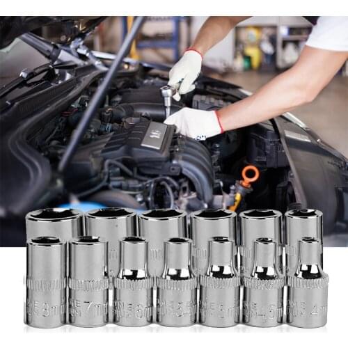 46pcs Car Auto Repair Carbon Steel Ratchet Socket Wrench Spanner Set 1/4 Drive Hand Tools Ratchet Wrench Set