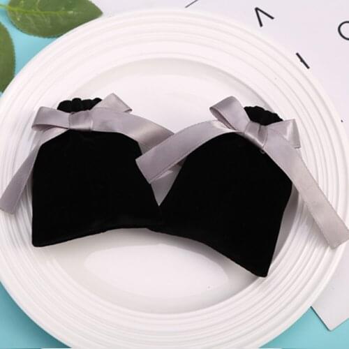 50 Thick Velvet Custom Jewelry Packaging Bags with Ribbon Chic Wedding Favor Pouch Sachet Cosmetic Gift Pouches