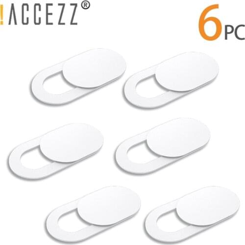 !ACCEZZ 6PCS Webcam Cover Slider Universal Camera Cover For Web Laptop iPad PC Macbook Tablet Ultra-Thin Magnet Slider Plastic